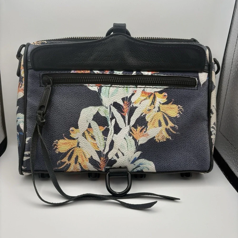 Rebecca Minkoff Leather Crossbody Bag Birds of Paradise Design Chain Link Strap - Picture 5 of 8